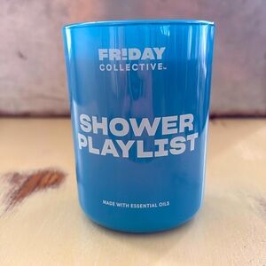 Friday Collective Single Wick Blue Candle SHOWER PLAYLIST NEW